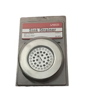 LASCO 03-1073 Chrome Plated Stainless Steel Body Flat Top Kitchen Sink Strainer